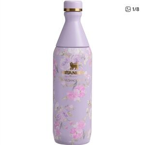 Unopened LoveShackFancy Lavender Floral slim water bottle.